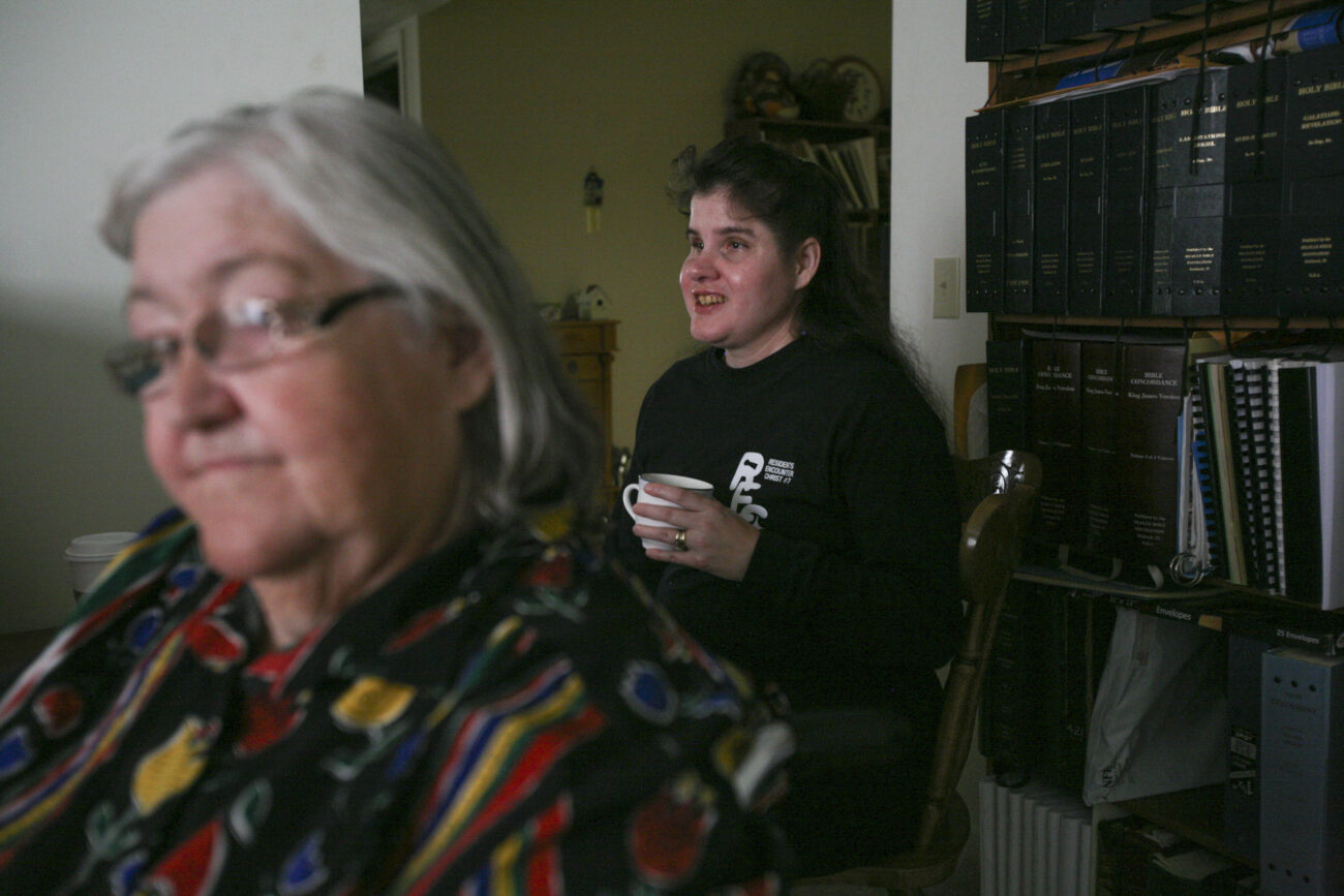 Paula Caldwell sits with her mother-in-law, Ruth. Ruth explains how she worries about her son and his wife after she can't take care of them anymore. However, they always reassure her of their independence. ?Yeah, not everyone with disabilities has our kind of family support. I have mom,? Shannon said. .?So do I,? Paula added. Photo by Genevieve Adams