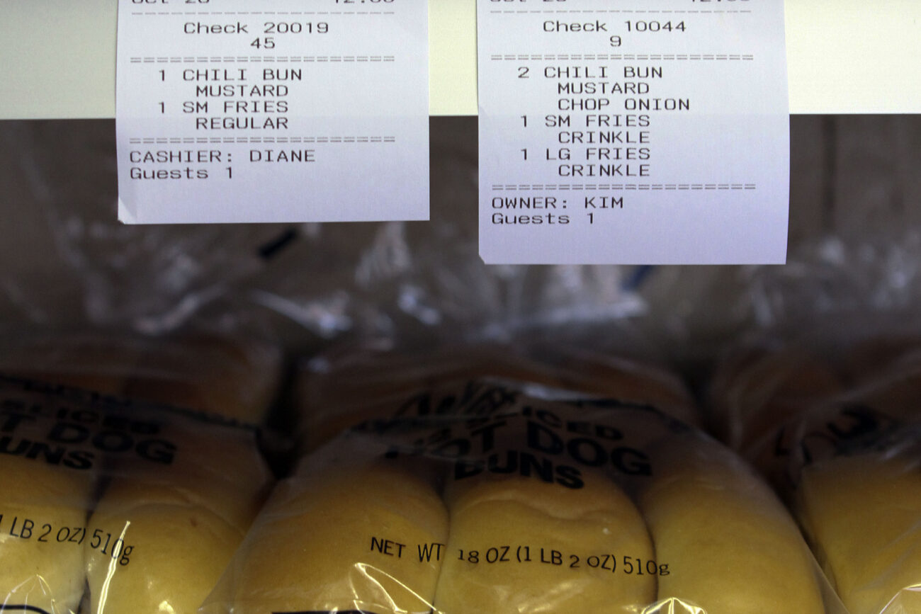 Heiner's truly delicious hot dog buns lay in wait for the hot dogs, chili, and lunch rush to come. Photo by Alex Holt