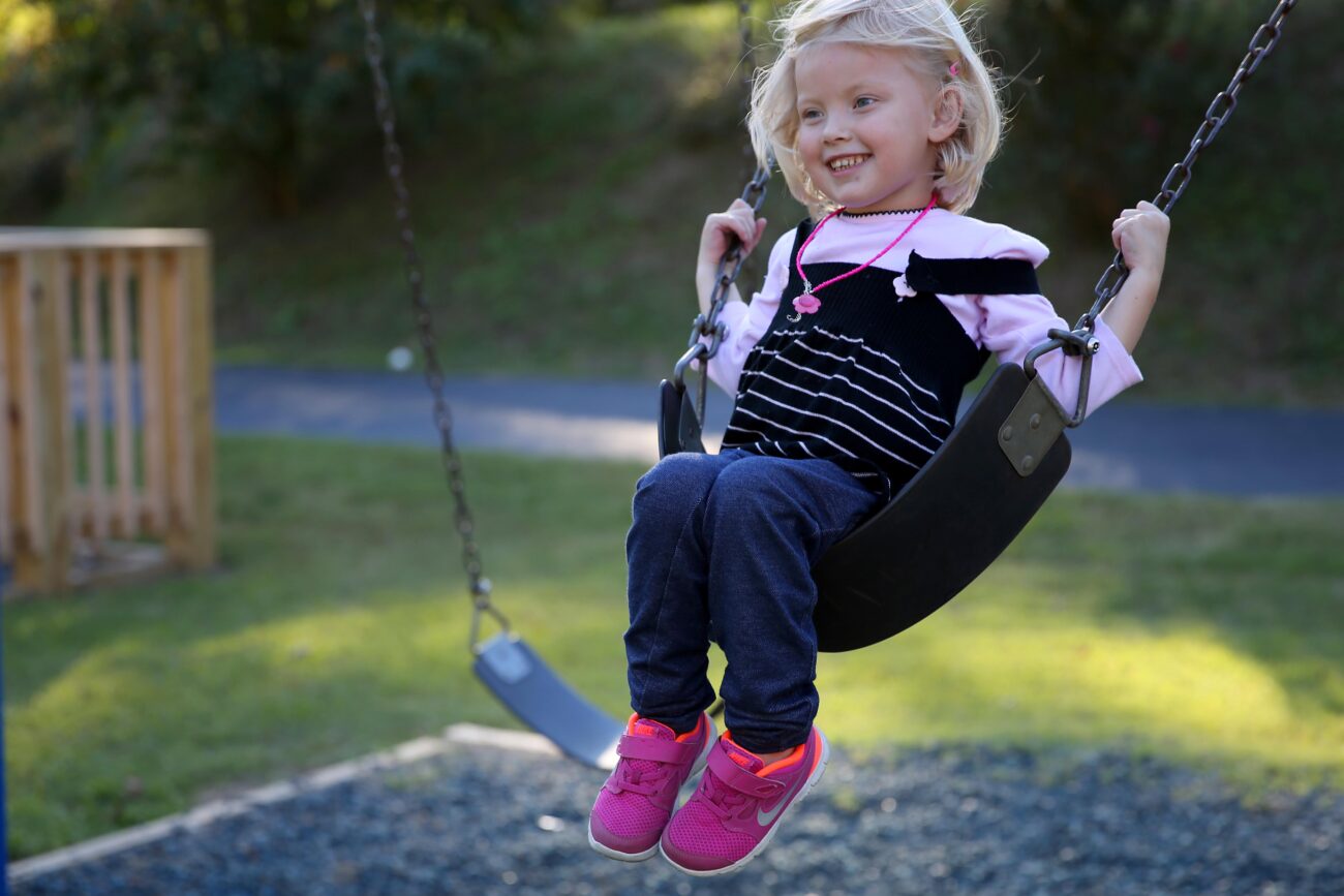 Paisley, 5, enjoys the swing in a local park in Hyden on Thursday, Oct. 10, 2013. Photo by Erin McLaughlin