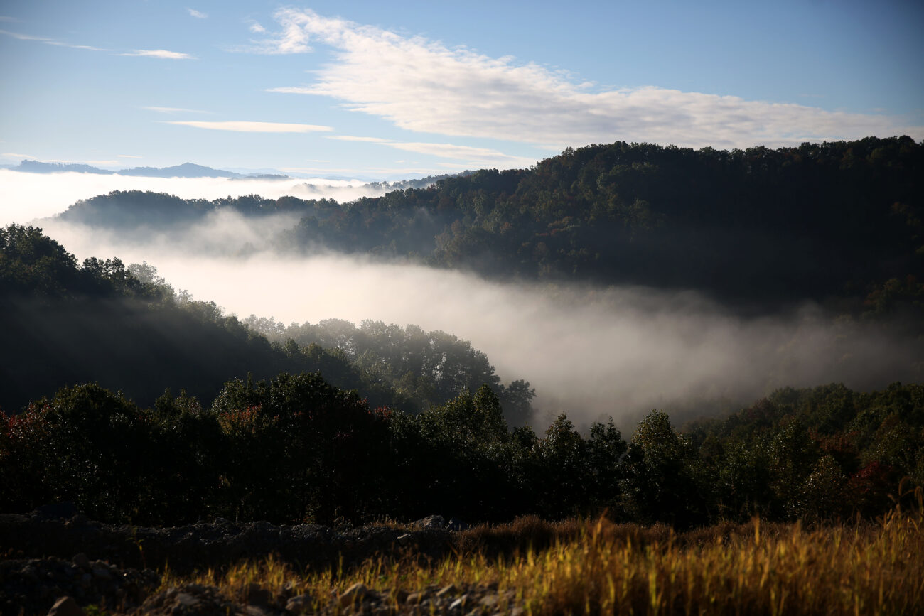 The suns rises over the foggy mountains on Saturday, Oct. 12, 2013. Photo by Erin McLaughlin