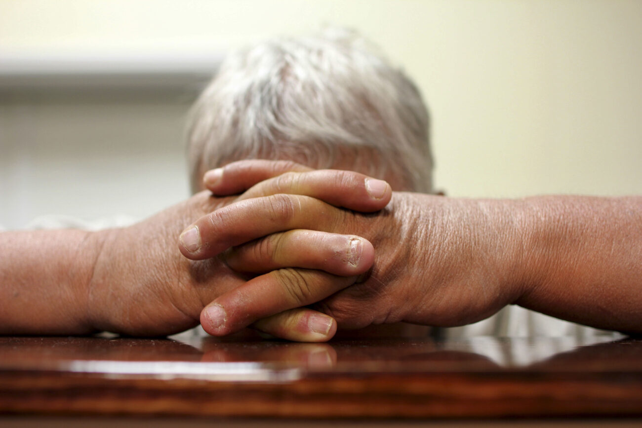 Prayer at the Gospel Light Baptist Church, in Hazard, Ky. Wednesday Oct. 9, 2013. Photo by Judah Taylor