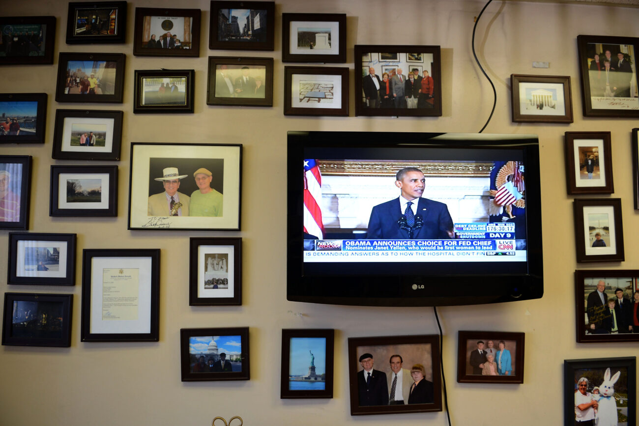 A shot of Hyden, Kent., Mayor Lonnie Hendrix's wall in his office. Photo by Leah Klafczynski
