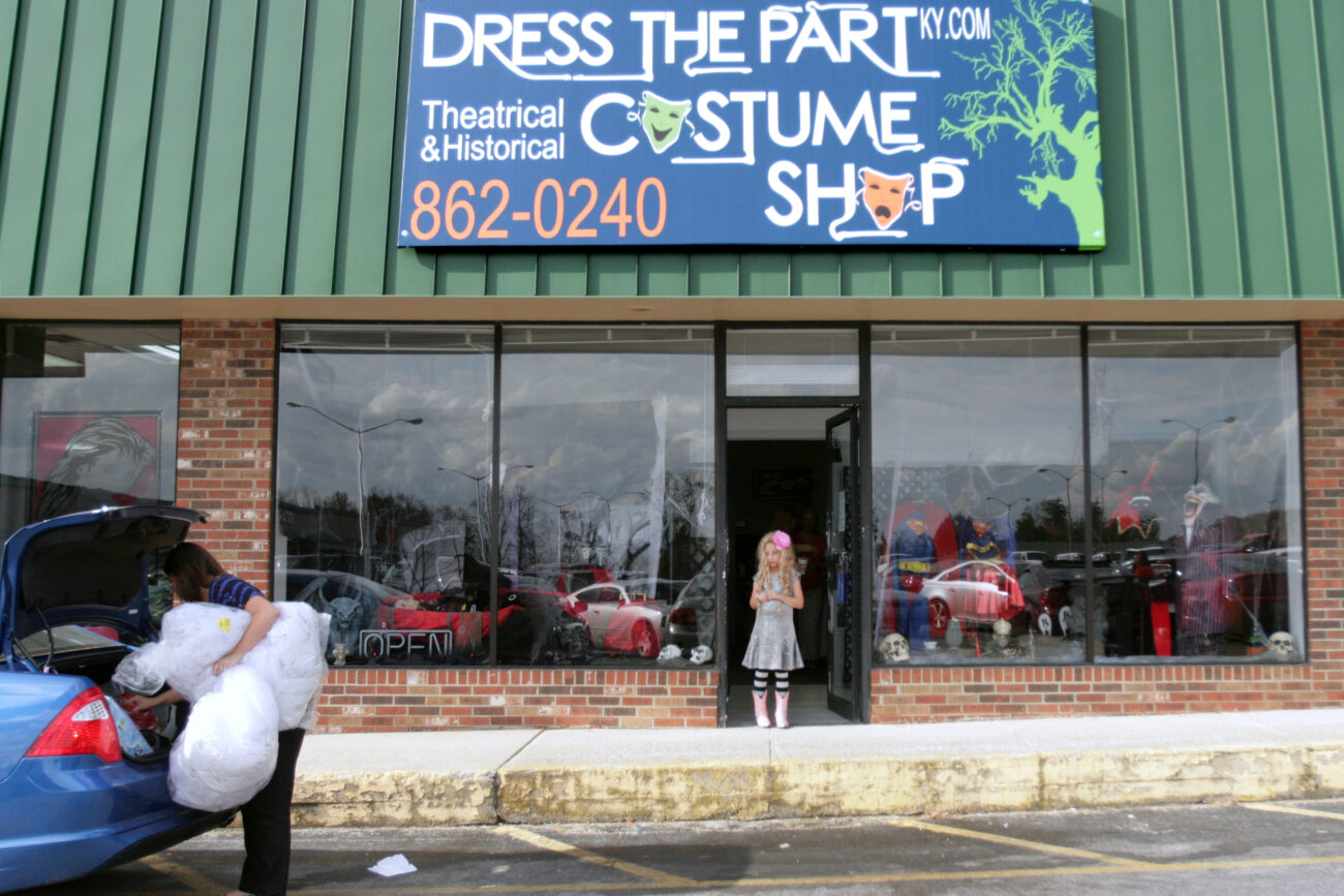 Customers visit "Dress the Part Costume Shop" in search of a Halloween costume in London, Ky. on Friday, Oct. 26, 2012. The shop offers theatrical and historical costumes, as well as costumes for major holidays. ..Photo by Amelia Orwick
