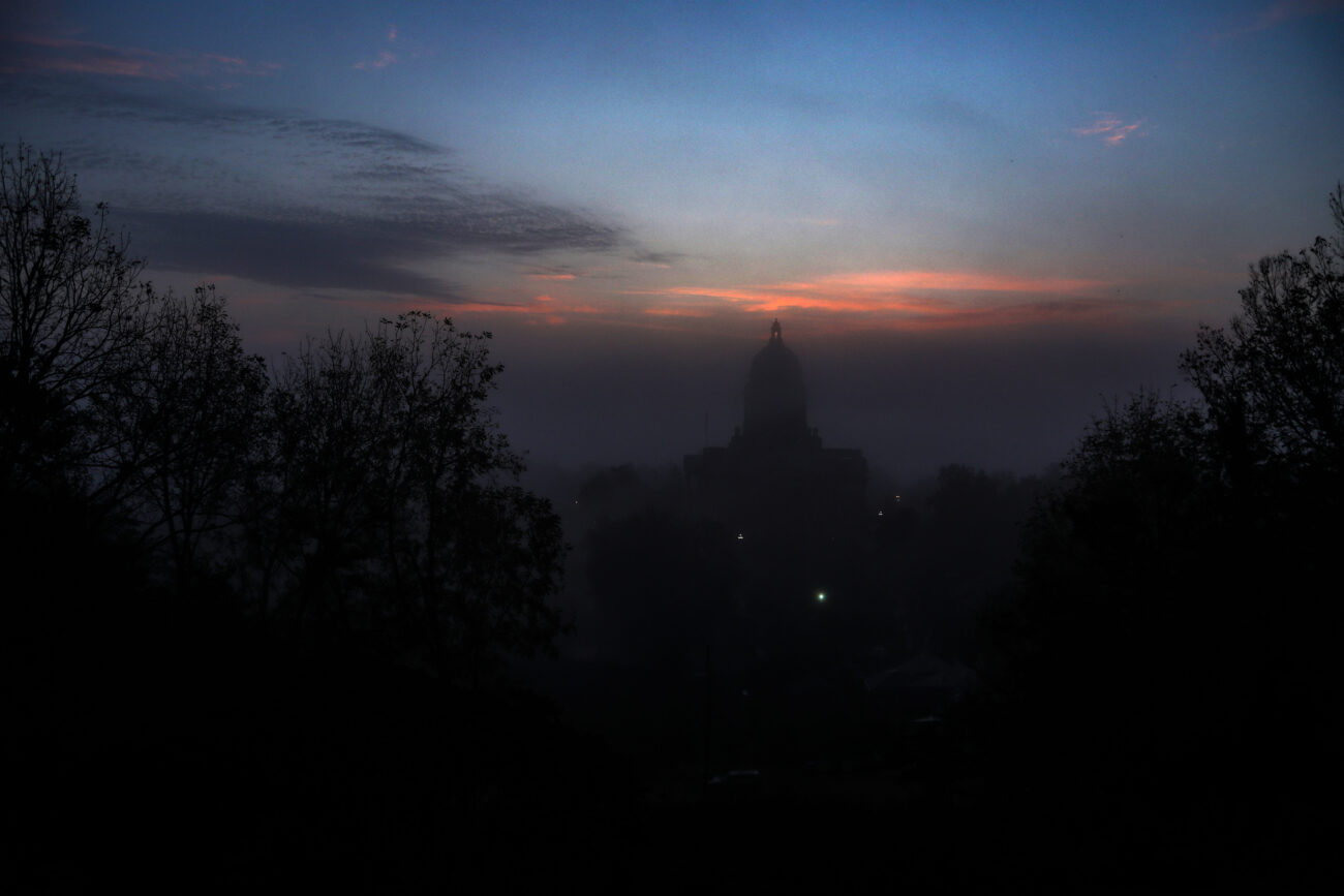 The sun rises through the early fog in Frankfort, Ky. on Thursday, Oct. 14, 2021 (Photo by Martha McHaney).
