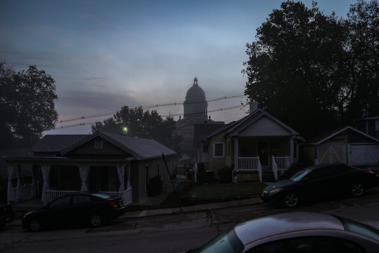 Daybreak hits the capitol neighborhood in Frankfort, Ky. on Thursday, Oct. 14, 2021 (Photo by Martha McHaney).
