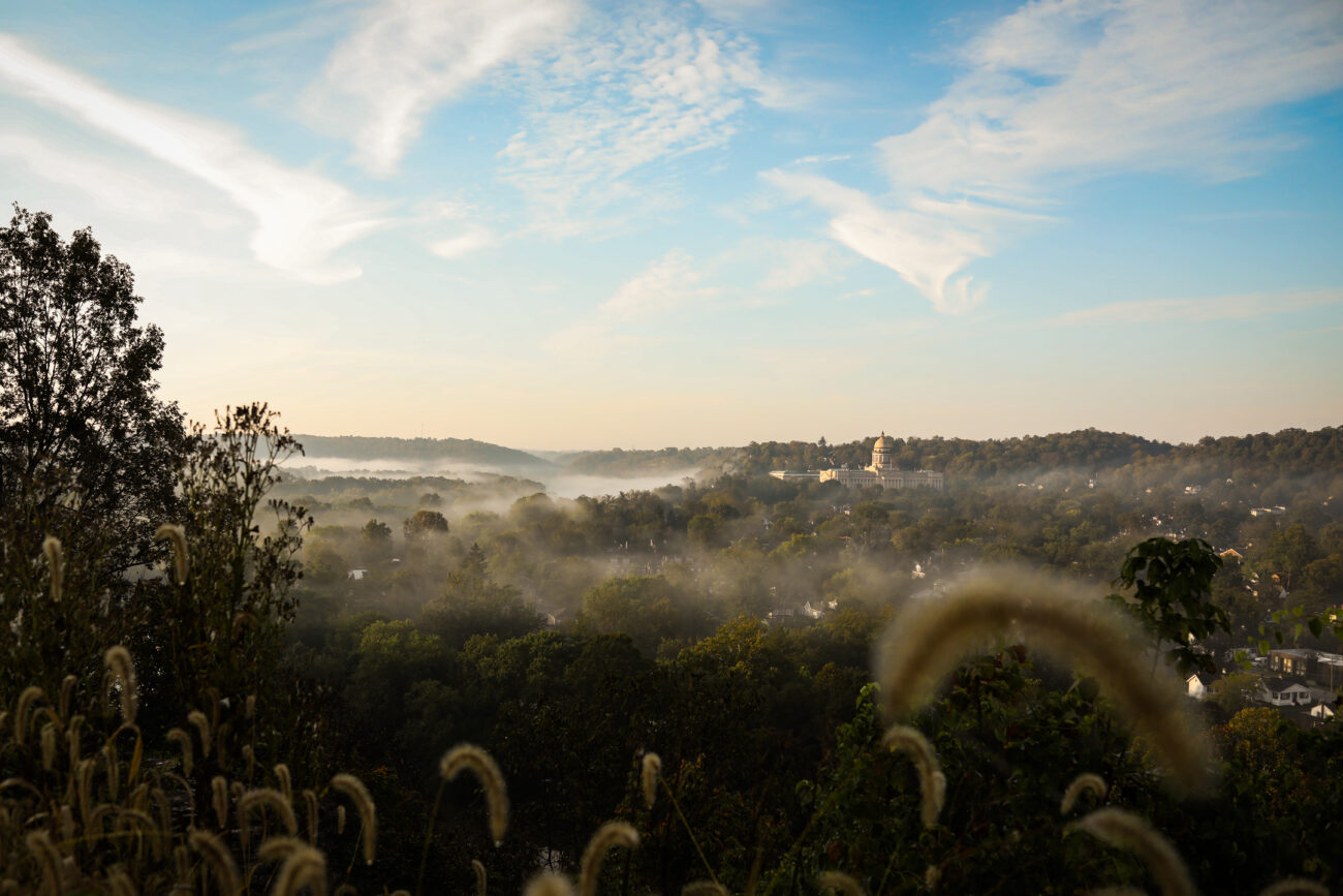 The Kentucky State Capitol dome breaks through the morning fog in Frankfort, Ky. on Thursday, Oct. 14, 2021 (Photo by Martha McHaney).