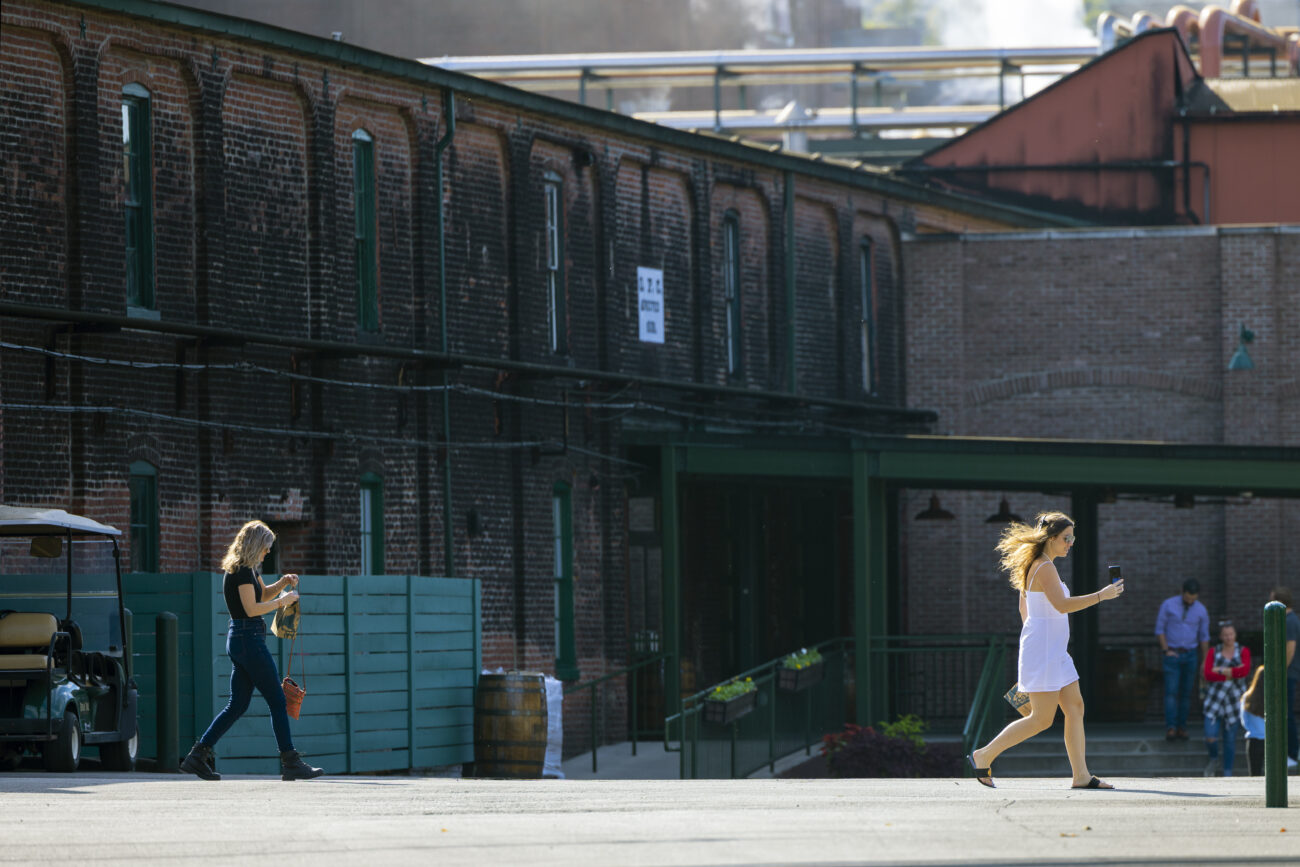 People coming out to enjoy the weather on Friday Oct 7, 2022, at the Buffalo Trace Distillery in Frankfort, Kentucky. Photo by Michael Smallwood