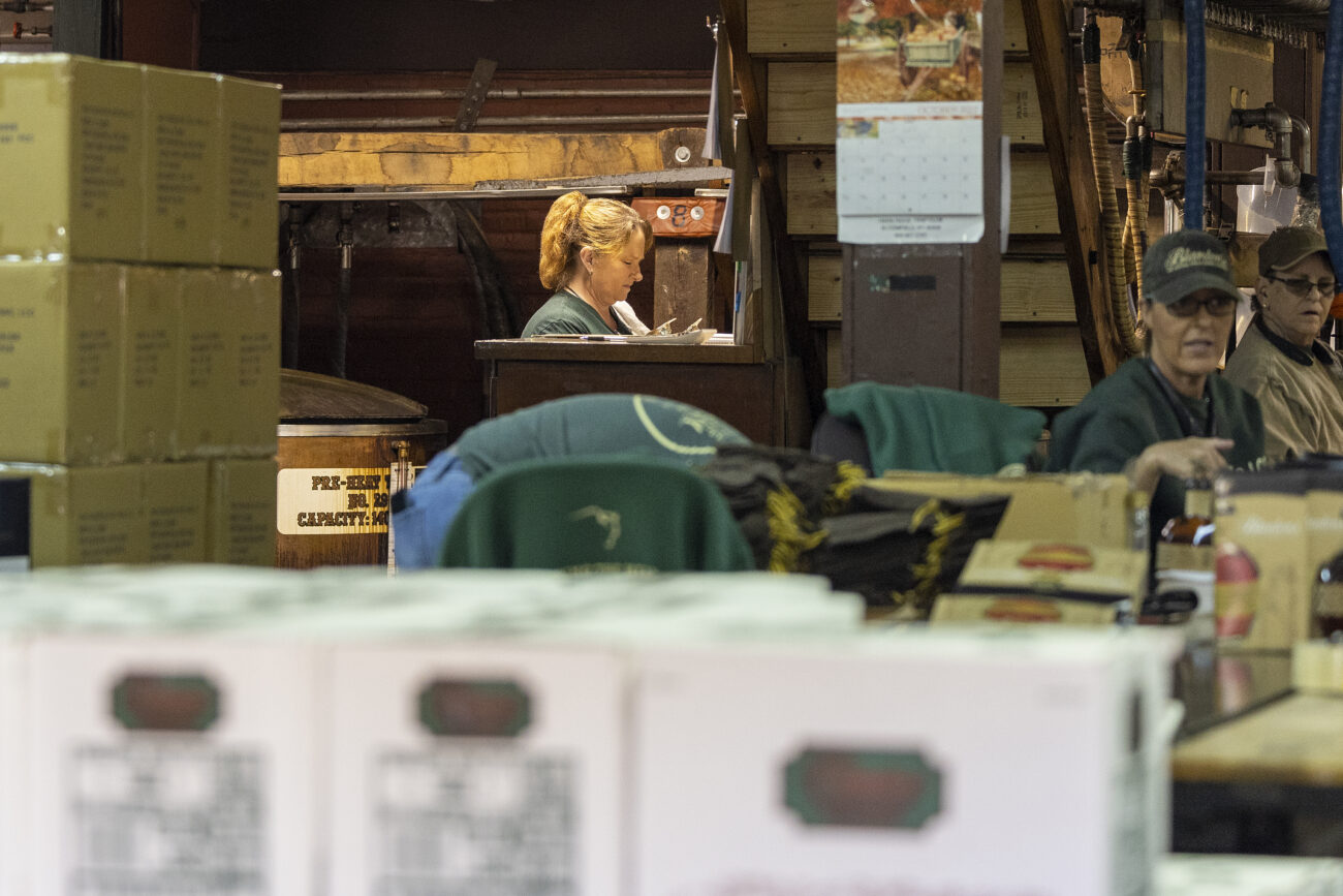 Bottle manager looking through the checklist on Friday Oct 7, 2022, at the Buffalo Trace Distillery in Frankfort, Kentucky. Photo by Michael Smallwood
